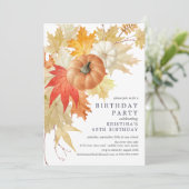 素朴な秋の誕生日招待状 招待状 (スタンド正面)