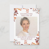 素朴な秋の追悼 弔いの祈り写真カード (正面)