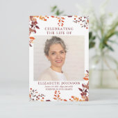 素朴な秋の追悼 弔いの祈り写真カード (スタンド正面)