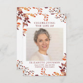 素朴な秋の追悼 弔いの祈り写真カード (正面/裏面)