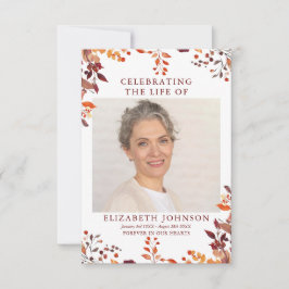 素朴な秋の追悼 弔いの祈り写真カード