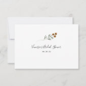 素朴な秋の野生の花の新婚旅行資金カード 招待状 (裏面)