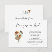 素朴な秋の野生の花の新婚旅行資金カード 招待状 (正面/裏面)