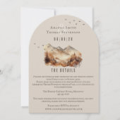 素朴な秋の風景詳細封筒カード 招待状 (正面)