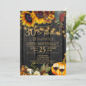 素朴な秋の30歳の誕生日パーティー　30歳素敵に年をとって 招待状 (スタンド正面)