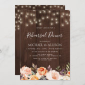 素朴な秋フローラリハーサル夕食の招待 招待状 (正面/裏面)