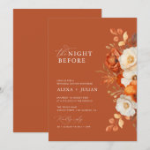 素朴な秋フローラ結婚のリハーサル 招待状 (正面/裏面)