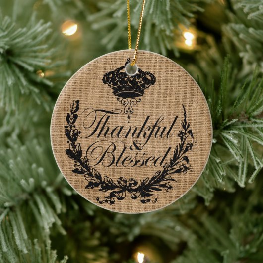 素朴な秋秋の感謝感謝賛美 セラミックオーナメント (ツリー)