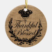 素朴な秋秋の感謝感謝賛美 セラミックオーナメント (正面)