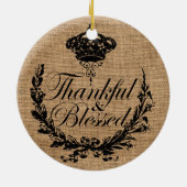 素朴な秋秋の感謝感謝賛美 セラミックオーナメント (裏面)