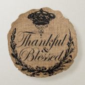 素朴な秋秋の感謝感謝賛美 ラウンドクッション (裏面)