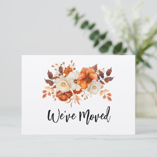 素朴な秋花の新しい住所の移動アナウンス 招待状 (スタンド正面)