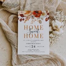 素朴な秋花引っ越し祝いパーティーパーティの招待状