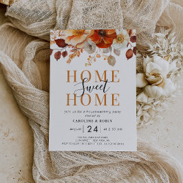 素朴な秋花引っ越し祝いパーティーパーティの招待状