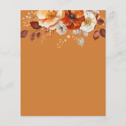 素朴な秋花引っ越し祝いパーティーパーティの招待状 (裏面)