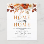 素朴な秋花引っ越し祝いパーティーパーティの招待状 (正面)