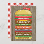 素朴な積み重ねられたハンバーガーの婚約パーティBBQ 2 招待状 (正面/裏面)