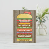 素朴な積み重ねられたハンバーガーの婚約パーティBBQ 2 招待状 (スタンド正面)