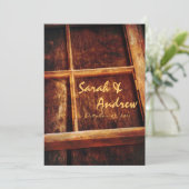 素朴な窓枠の結婚式招待状 招待状 (スタンド正面)