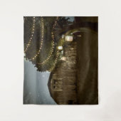 素朴な納屋の星空の夜の結婚式の背景 タペストリー (正面)