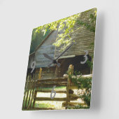 素朴な納屋の時計 スクエア壁時計 (傾斜)