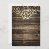 素朴な納屋の木のダマスク柄のウェディングシャワーの招待状 招待状 (裏面)
