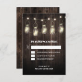 素朴な納屋の木のメイソンジャー結婚式の出欠確認カード 出欠カード (正面/裏面)