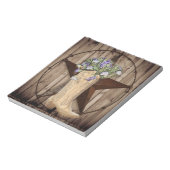 素朴な納屋の木のワイルドフラワーウェスタンカントリーカウボーイ ノートパッド (回転)