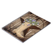 素朴な納屋の木のワイルドフラワーウェスタンカントリーカウボーイ ノートブック (左側)