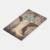 素朴な納屋の木のワイルドフラワーカウボーイウェスタンスター ポストイット (アングル)