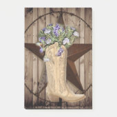 素朴な納屋の木のワイルドフラワーカウボーイウェスタンスター ポストイット (正面)