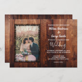 素朴な納屋の木の写真 国産 ウェディング 招待状 (正面/裏面)