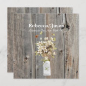 素朴な納屋の木の野草の国の結婚式 招待状 (正面/裏面)