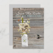 素朴な納屋の木の野草の国の結婚式 案内ポストカード (正面/裏面)