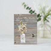 素朴な納屋の木の野草の国の結婚式 案内ポストカード (スタンド正面)