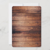 素朴な納屋の木の鹿の角 白いリボン ベビーシャワー 招待状 (裏面)