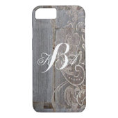 素朴な納屋の木レース西カントリーモノグラム Case-Mate iPhoneケース (裏面)