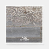 素朴な納屋の木レース西部の田舎結婚式 スタンダードランチョンナプキン (正面)