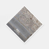 素朴な納屋の木レース西部の田舎結婚式 スタンダードランチョンナプキン (角)