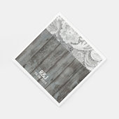 素朴な納屋の木レース西部の田舎結婚式 スタンダードランチョンナプキン (角)