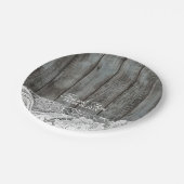 素朴な納屋の木レース西部の田舎結婚式 ペーパープレート (アングル)