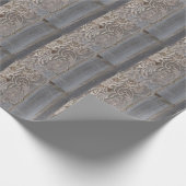 素朴な納屋の木レース西部の田舎結婚式 ラッピングペーパー (角)