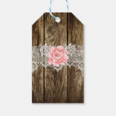 素朴な納屋の木材とレースの感謝カード ギフトタグ (裏面)