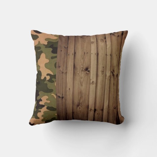 素朴な納屋の木材ウェスタンカントリー結婚迷彩柄 クッション (裏面)