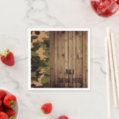 素朴な納屋の木材ウェスタンカントリー結婚迷彩柄 スタンダードカクテルナプキン (インサイチュ)