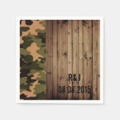 素朴な納屋の木材ウェスタンカントリー結婚迷彩柄 スタンダードカクテルナプキン (正面)