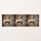 素朴な納屋の木材 ワイルドフラワー ウエスタンスターカウガール ヨガマット (正面(横))