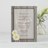 素朴な納屋の木製のデイジーの結婚式招待状 招待状 (スタンド正面)
