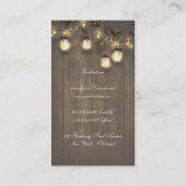 素朴な納屋の木製のメーソンジャーのひもは木をつけます 名刺 (裏面)