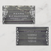 素朴な納屋の木製のレースおよびひもライト 名刺 (正面/裏面)